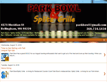 Tablet Screenshot of parkbowlsplitzgrille.com